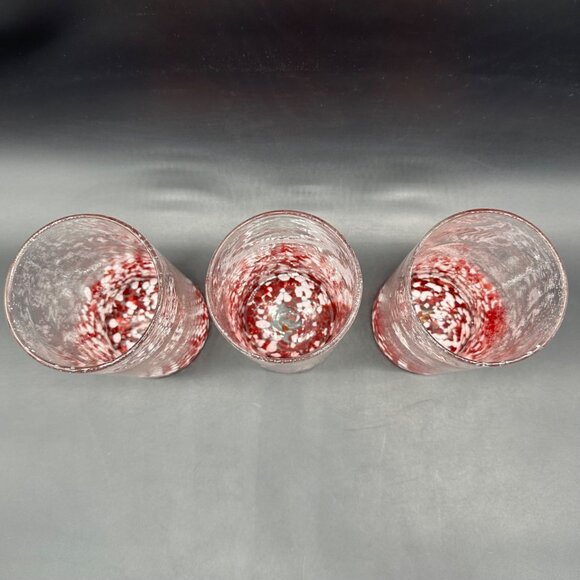 St Nicholas Square Jolly Confetti Tumblers Red White Christmas Set Of 3 Glasses - Picture 4 of 7